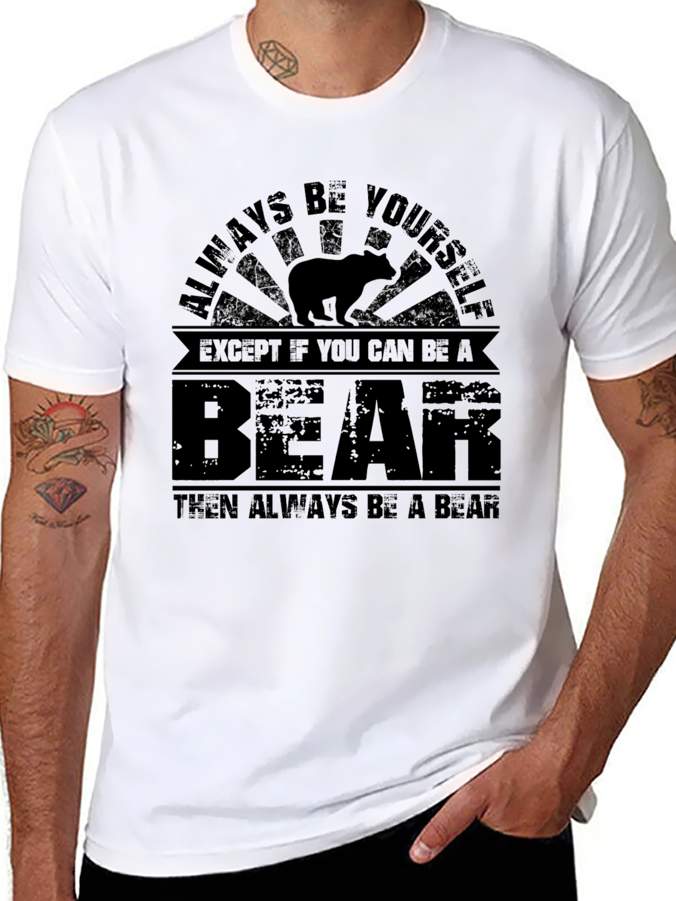 Always Be Yourself Bear T-Shirt - Black