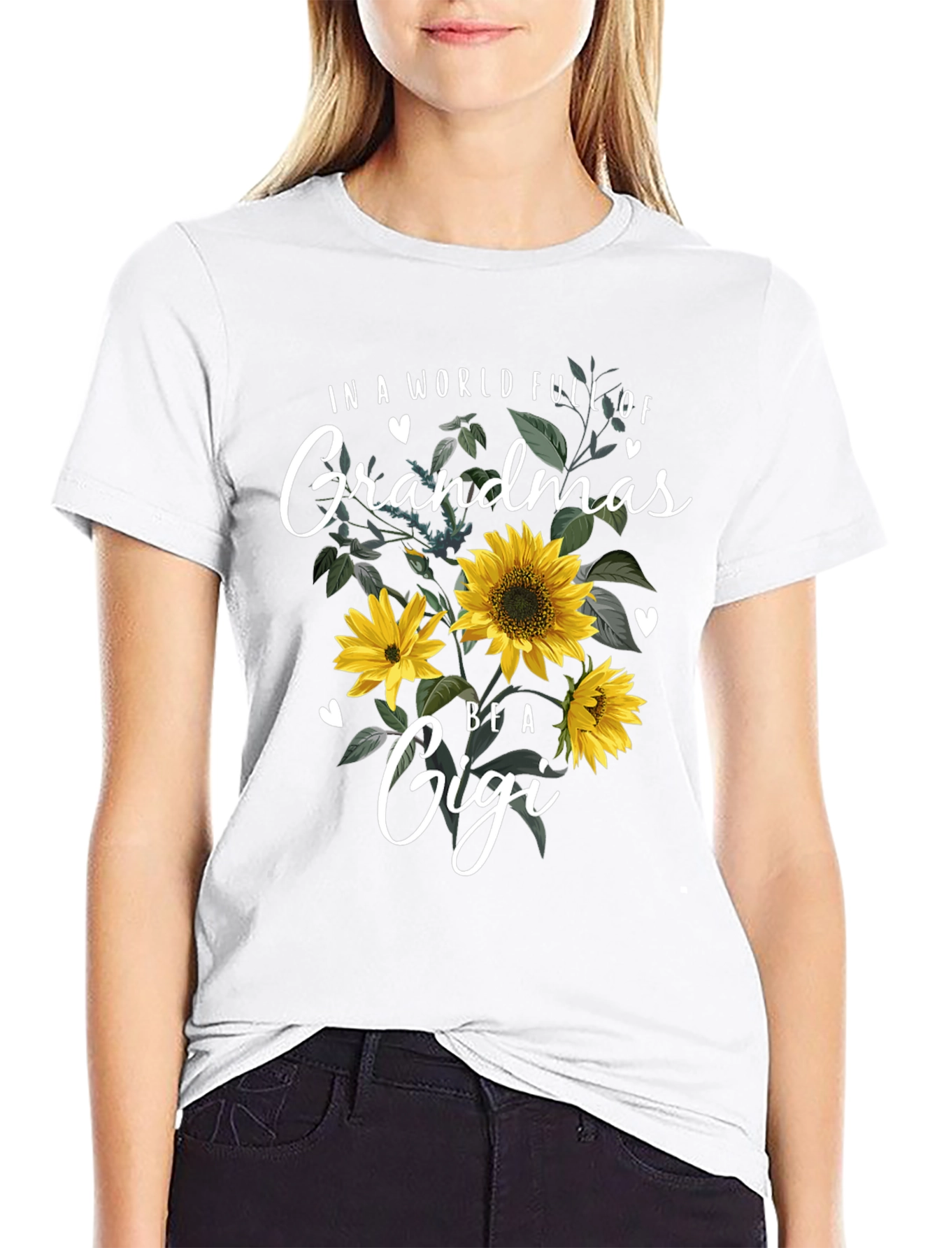 Grandma Gigi Sunflower Graphic T-Shirt