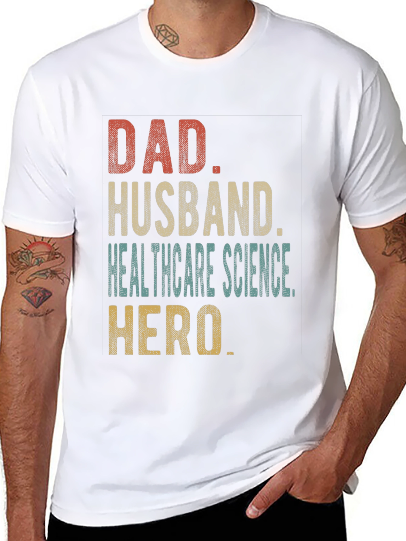 Dad Husband Healthcare Science Hero T-Shirt