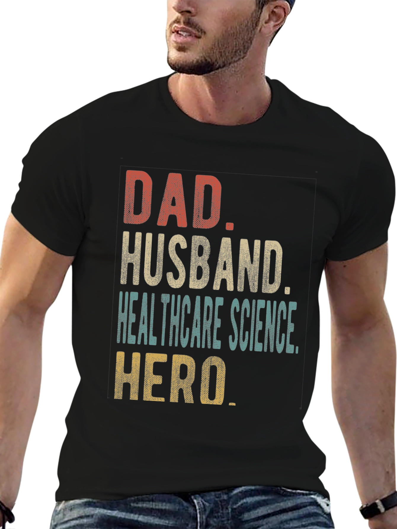 Dad Husband Healthcare Science Hero T-Shirt