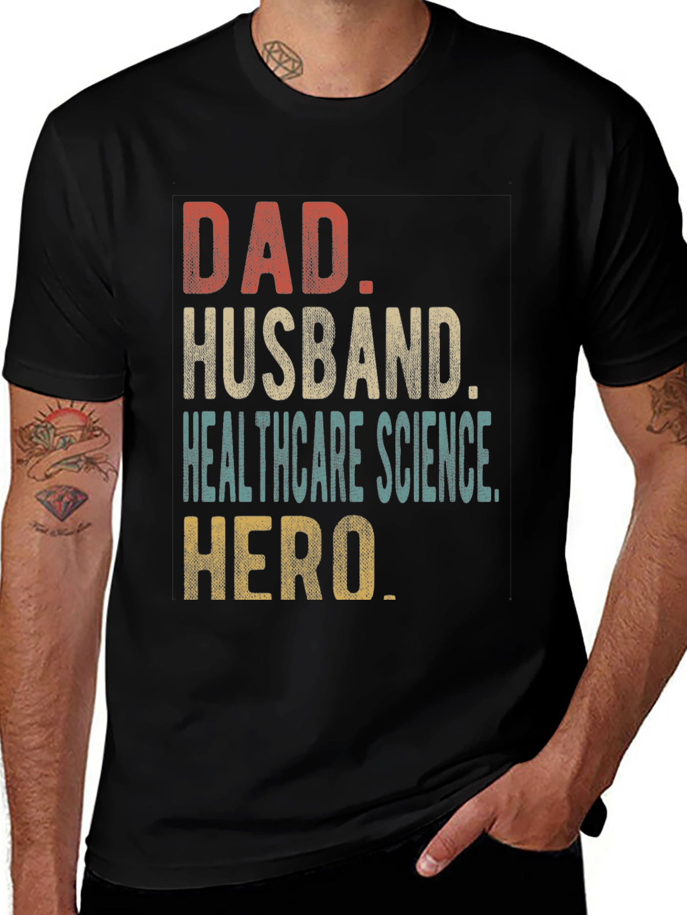 Dad Husband Healthcare Science Hero T-Shirt
