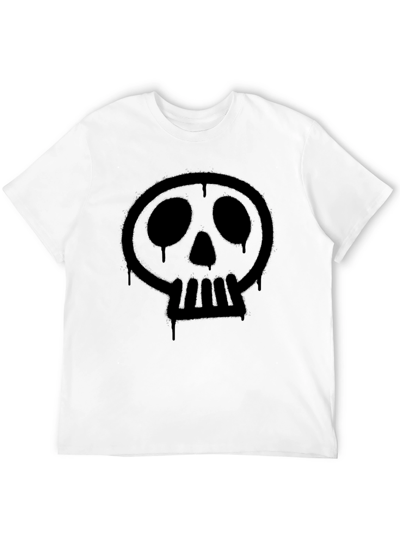 Skull Spray Paint T-Shirt - Mens Black Graphic Tee