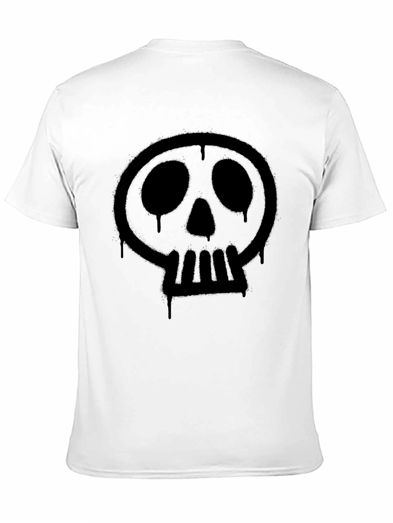Skull Spray Paint T-Shirt - Mens Black Graphic Tee