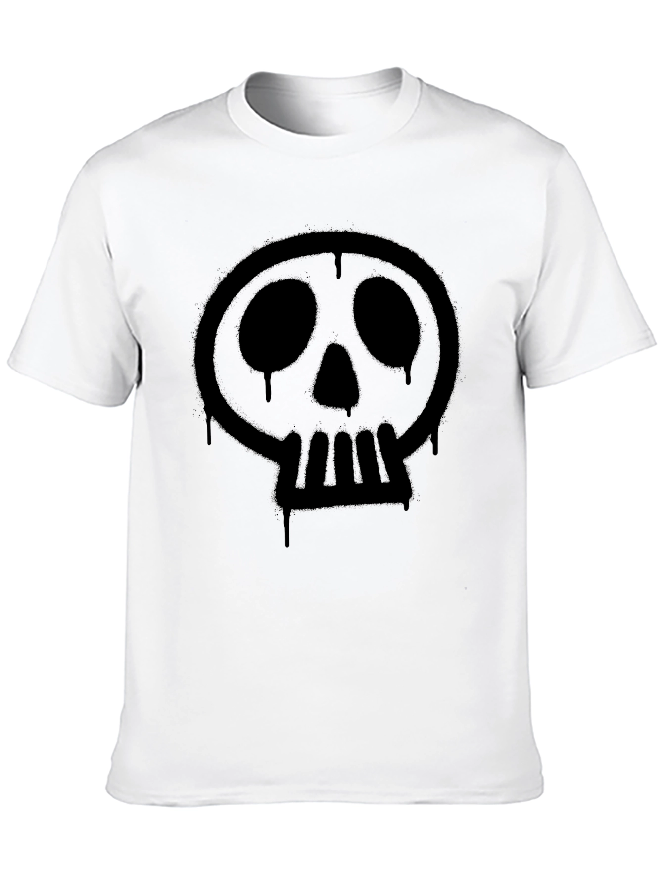 Skull Spray Paint T-Shirt - Mens Black Graphic Tee