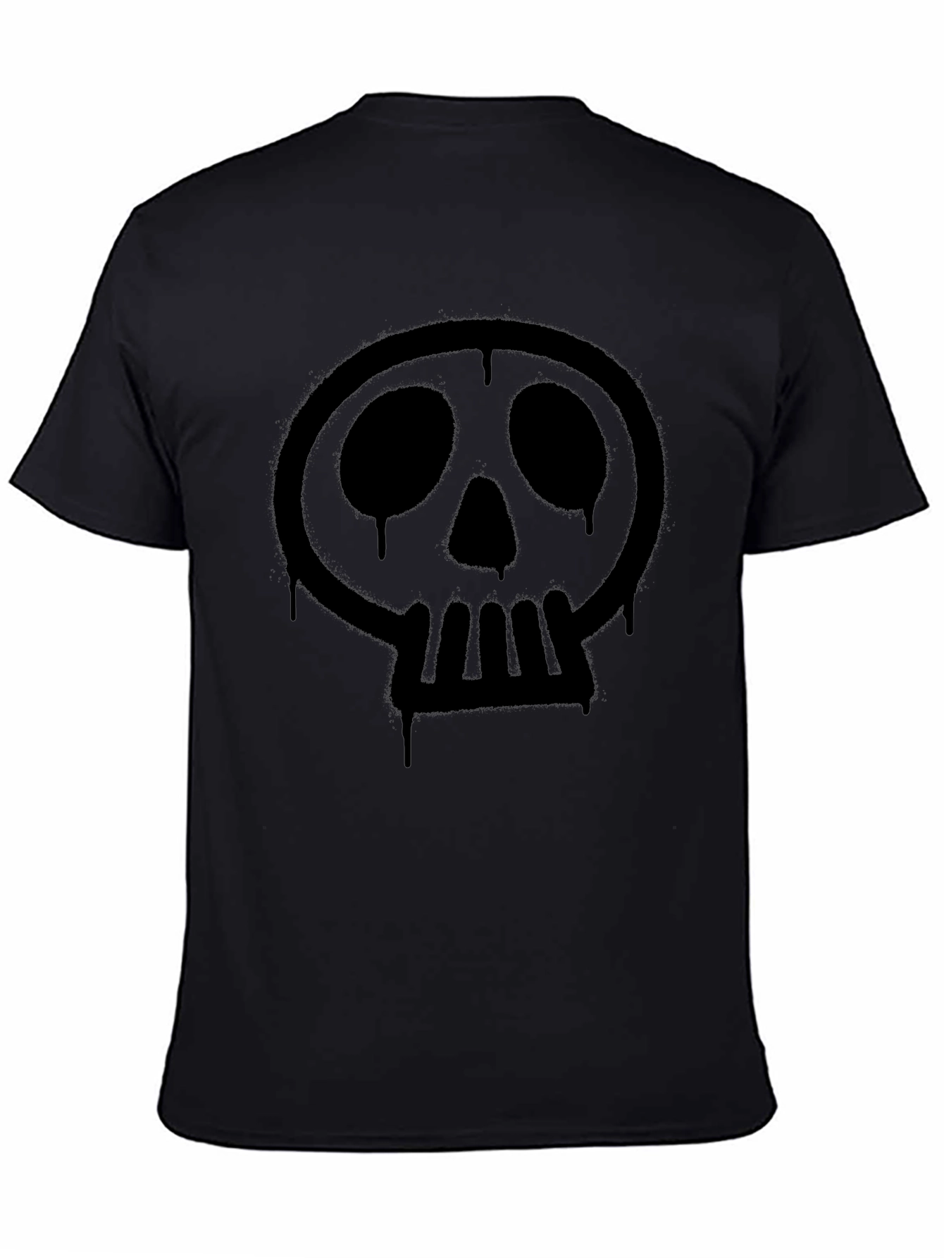 Skull Spray Paint T-Shirt - Mens Black Graphic Tee