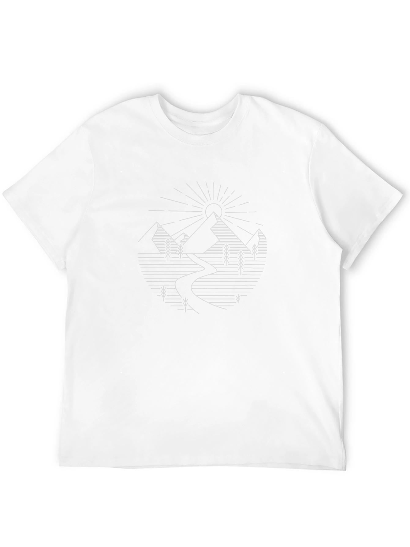 Nature Line Art Black T-Shirt