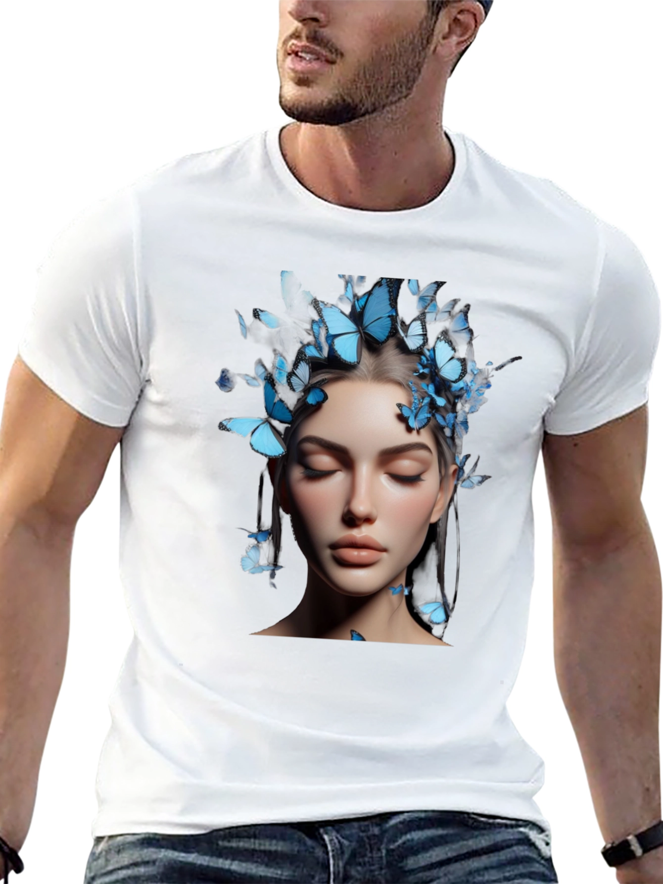Butterfly Adorned Woman Graphic Tee