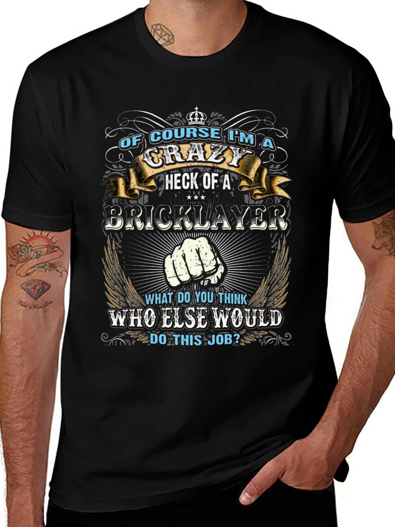 Crazy Bricklayer T-Shirt - Funny Job Pride Tee