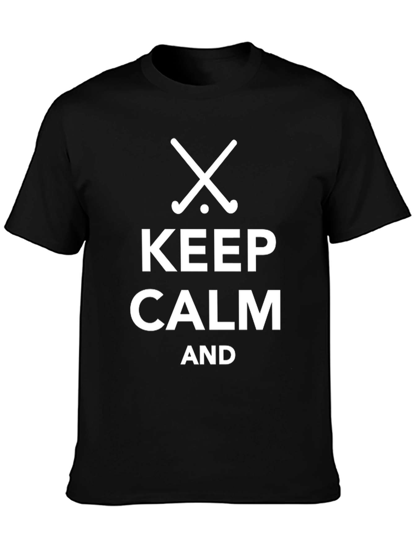 Keep Calm and Play Hockey - Black T-Shirt