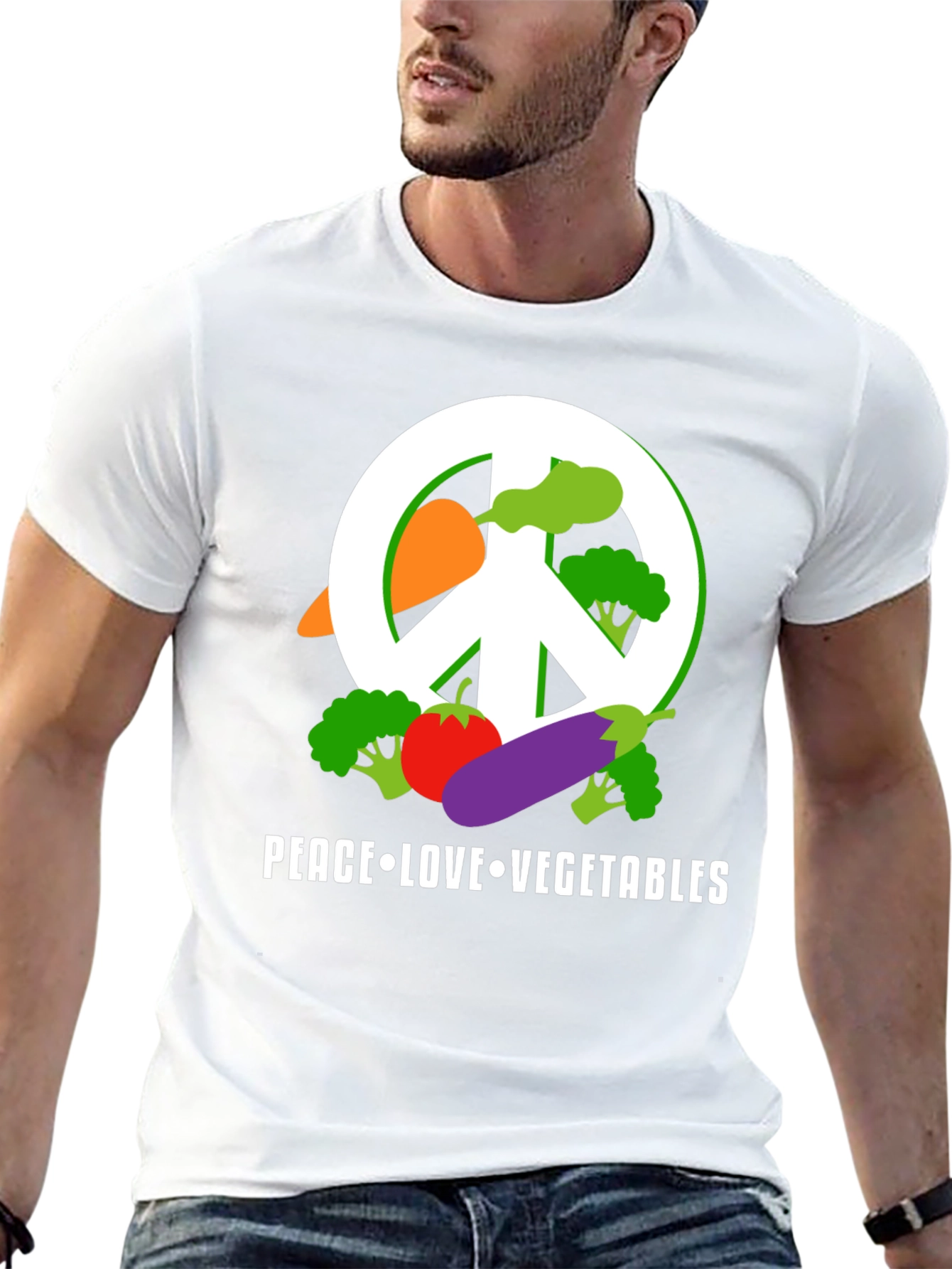 Peace Love Vegetables T-Shirt - Vegan Friendly