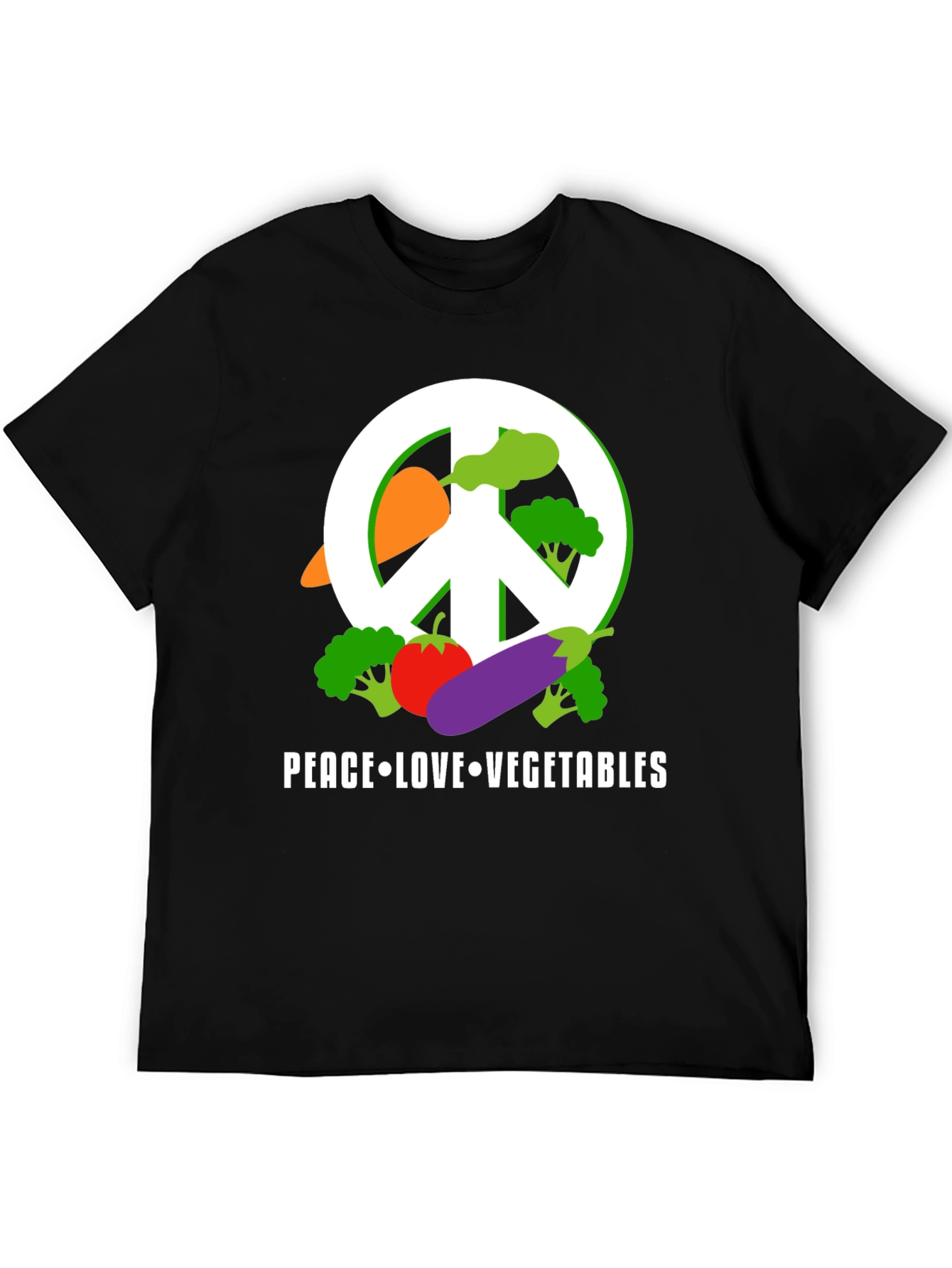 Peace Love Vegetables T-Shirt - Vegan Friendly