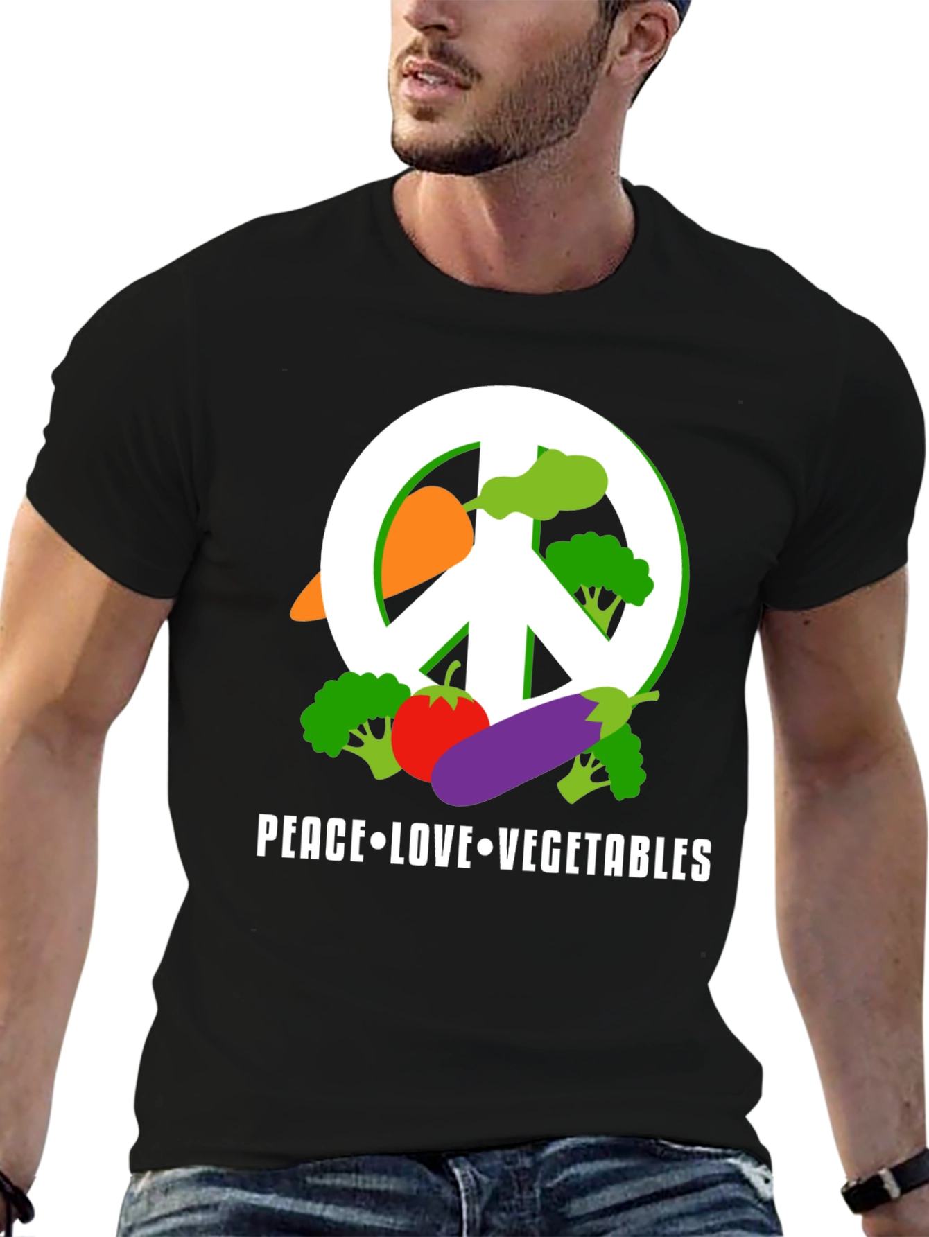 Peace Love Vegetables T-Shirt - Vegan Friendly