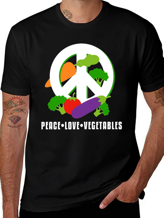 Peace Love Vegetables T-Shirt - Vegan Friendly