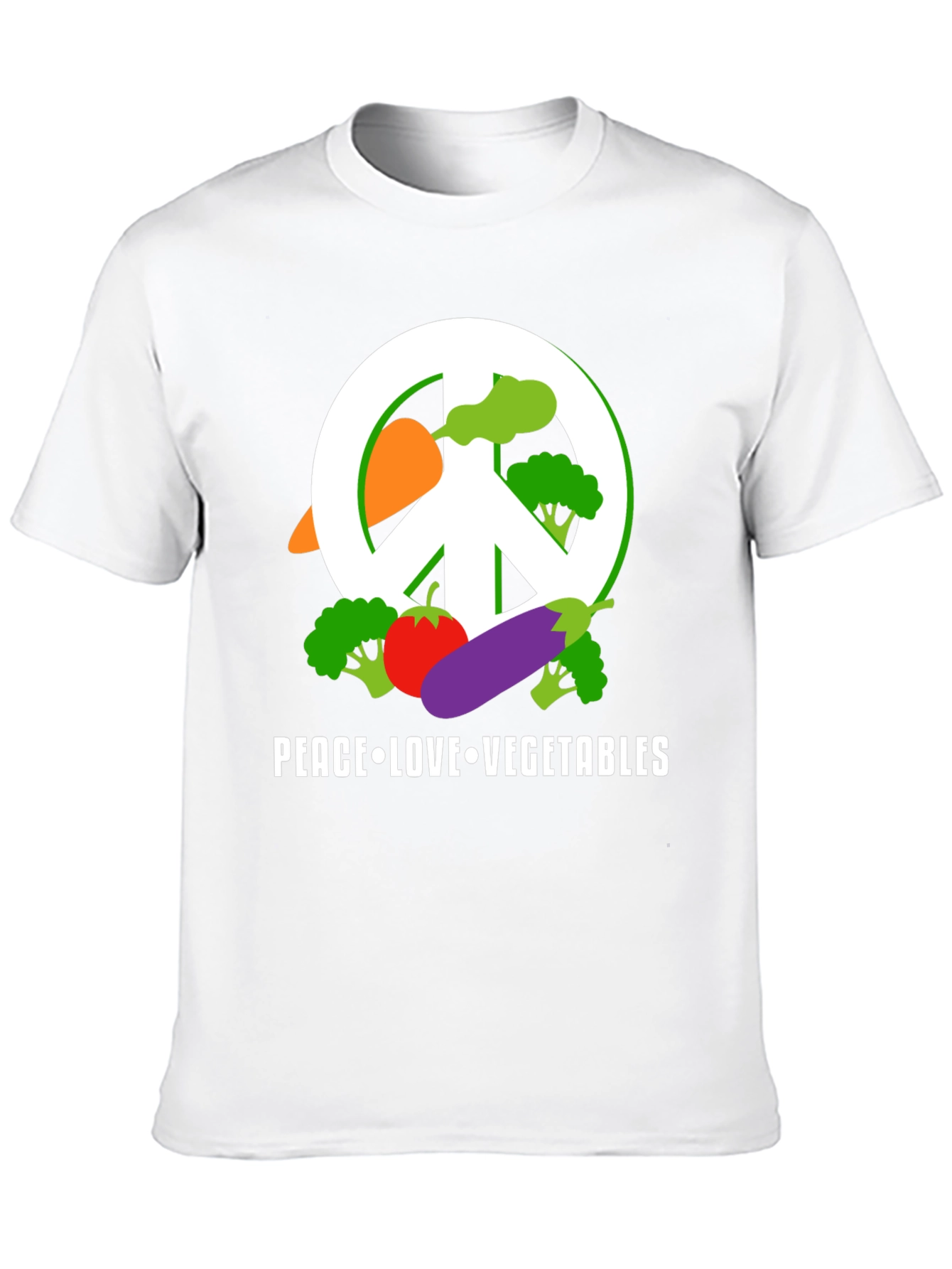 Peace Love Vegetables T-Shirt - Vegan Friendly