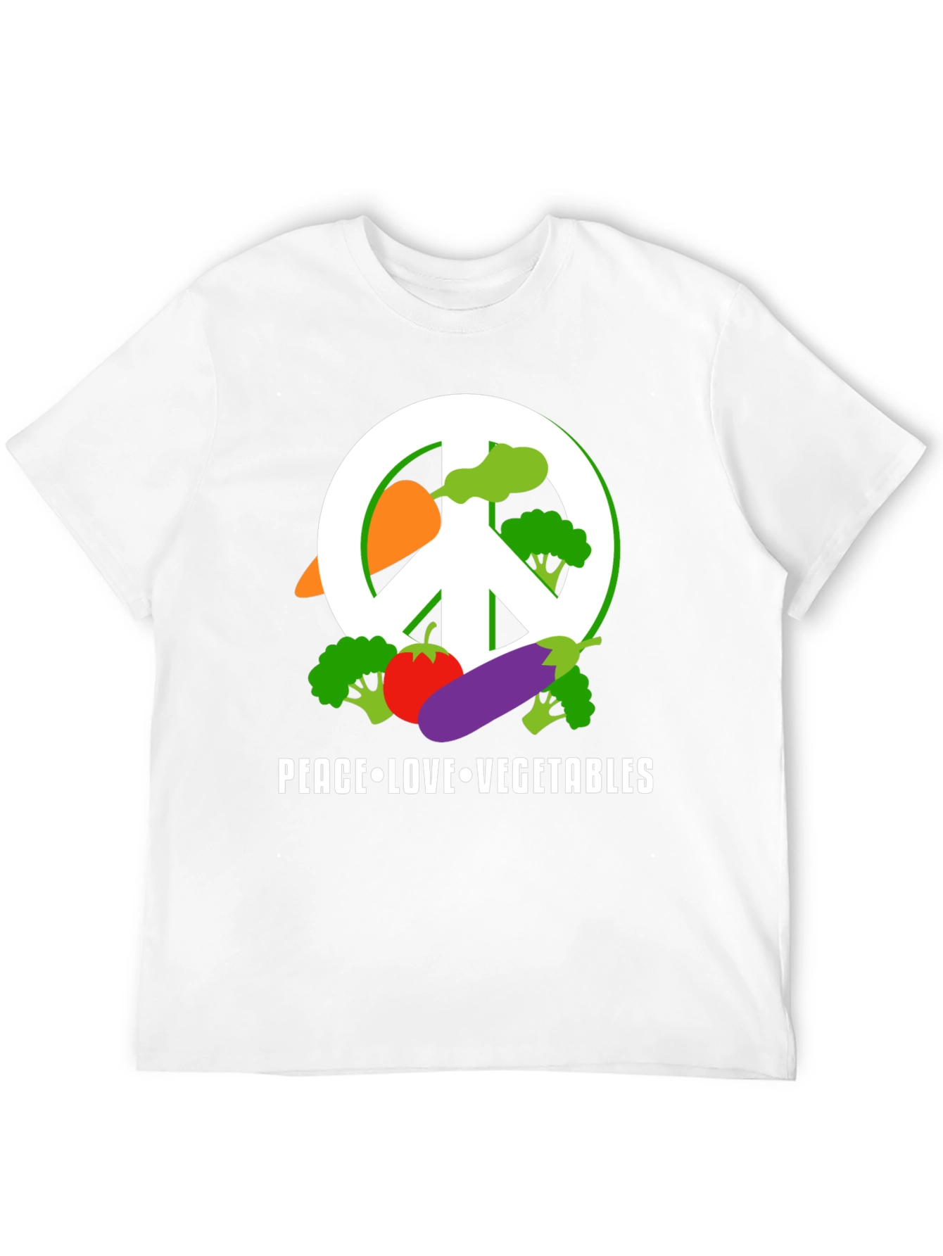 Peace Love Vegetables T-Shirt - Vegan Friendly