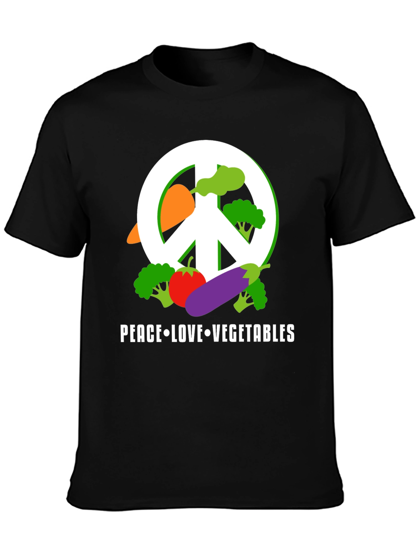 Peace Love Vegetables T-Shirt - Vegan Friendly