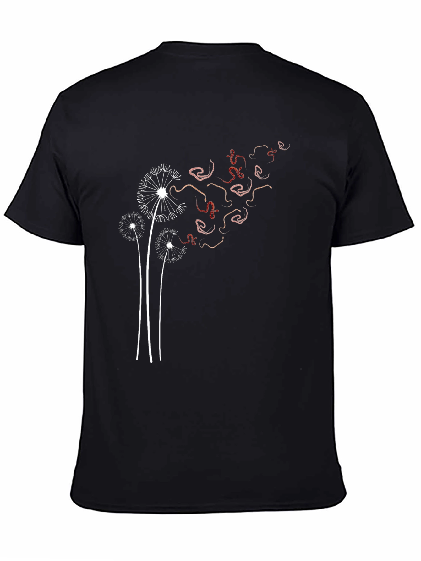 Dandelion Wishes Black Graphic T-Shirt