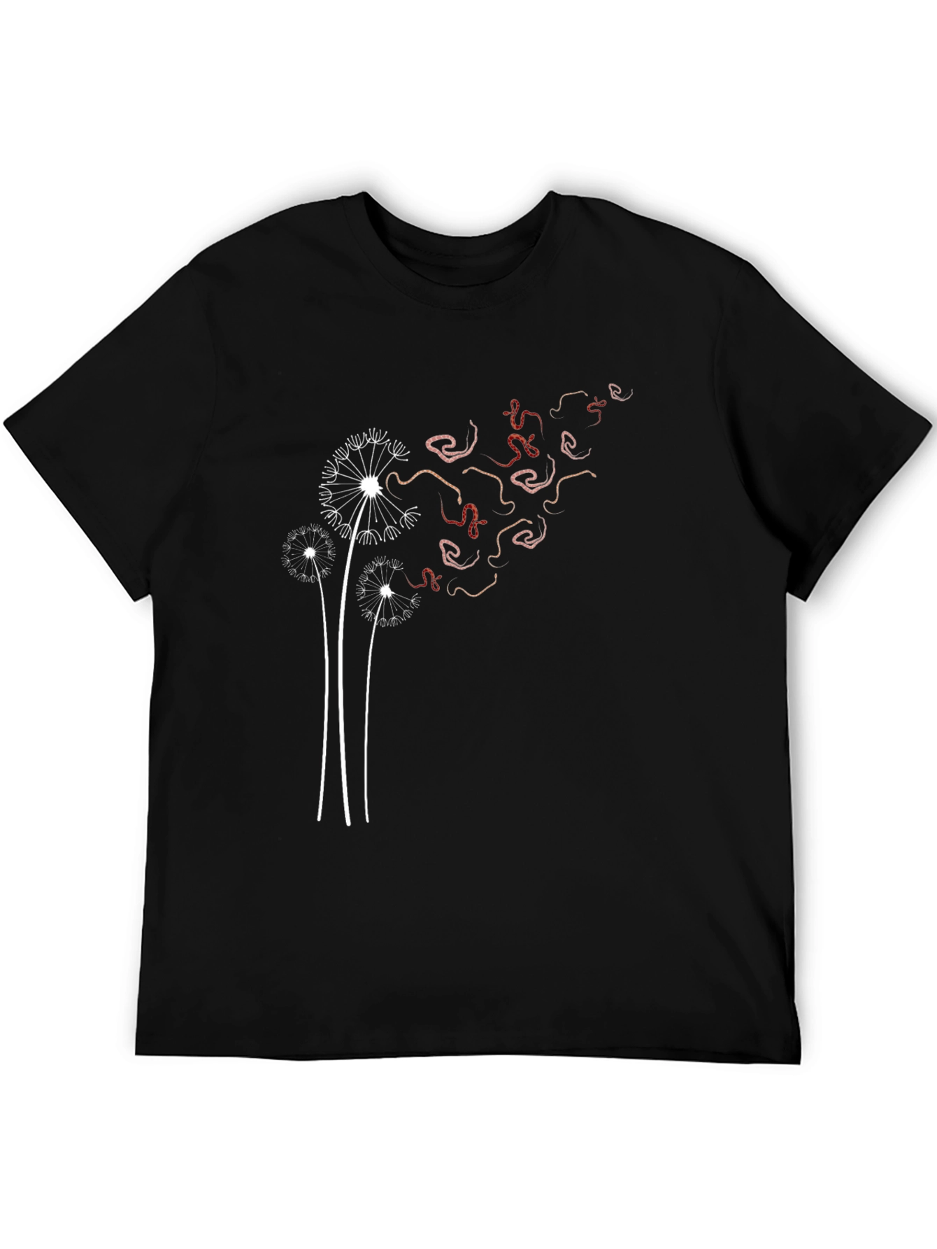 Dandelion Wishes Black Graphic T-Shirt