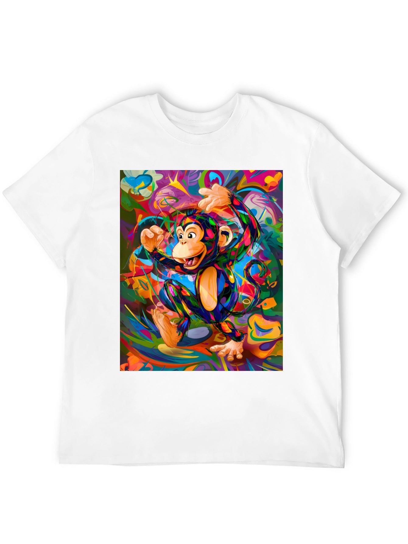 Vibrant Monkey Graphic T-Shirt