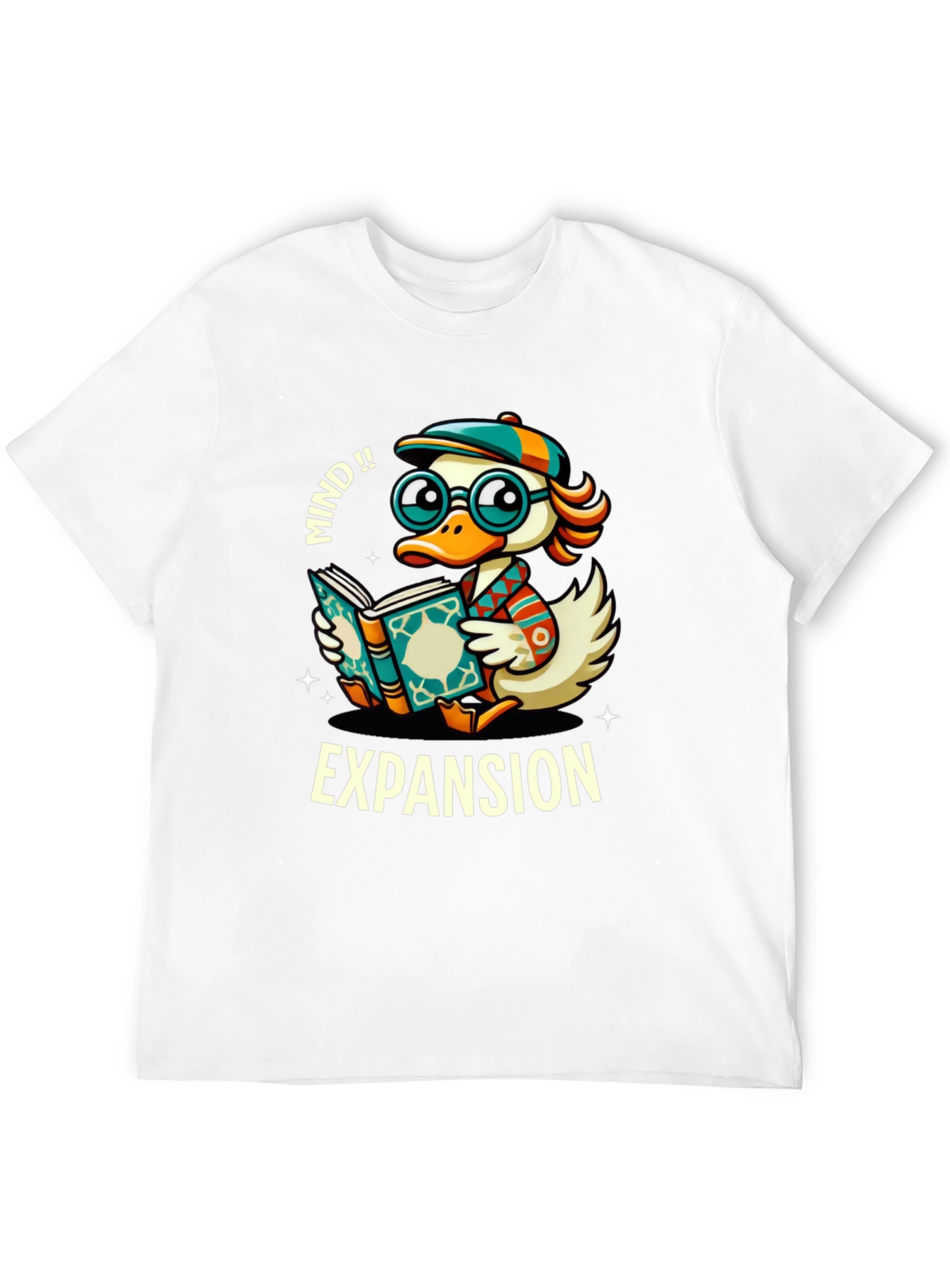 Mind Expansion Cartoon Duck Graphic T-Shirt