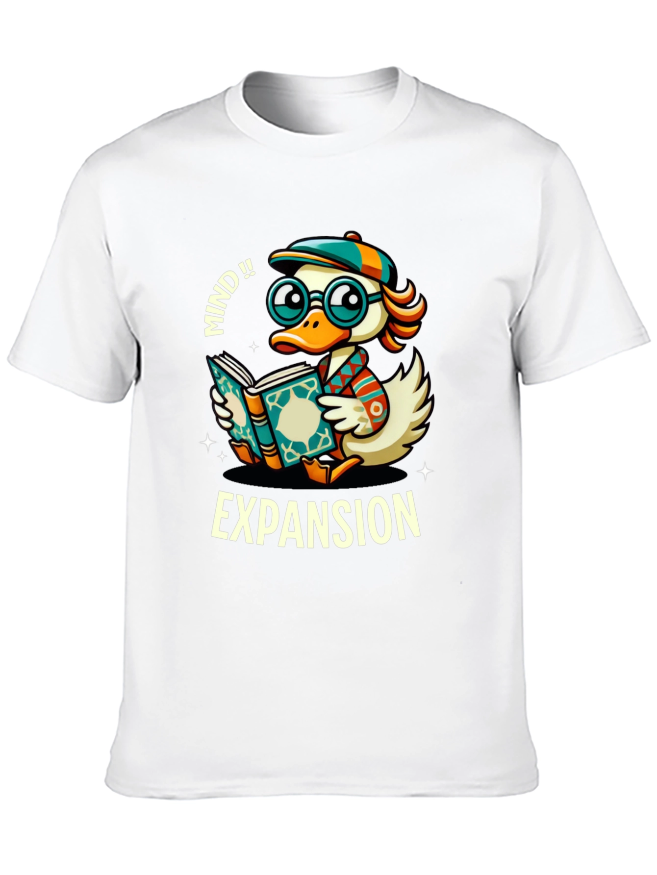 Mind Expansion Cartoon Duck Graphic T-Shirt