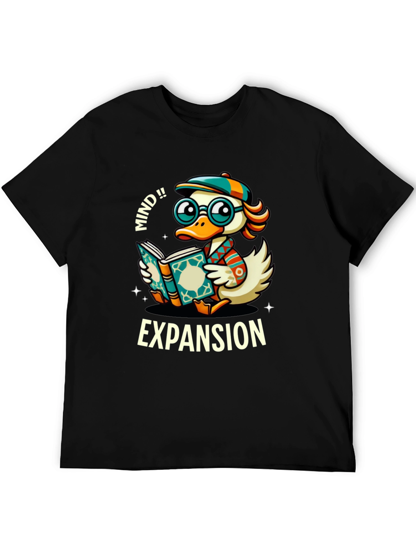 Mind Expansion Cartoon Duck Graphic T-Shirt