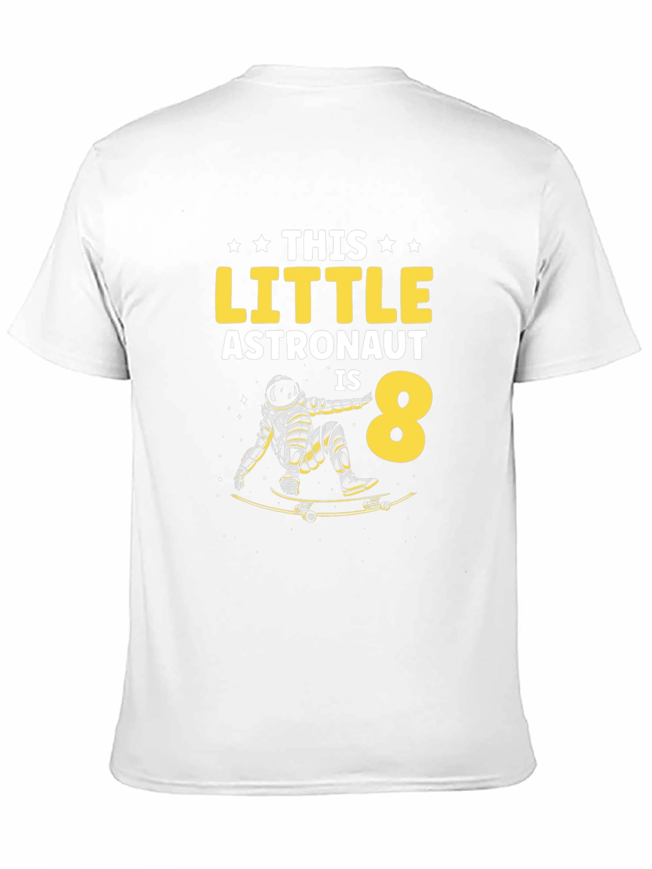 Astronaut 8th Birthday T-Shirt - Space Skateboard