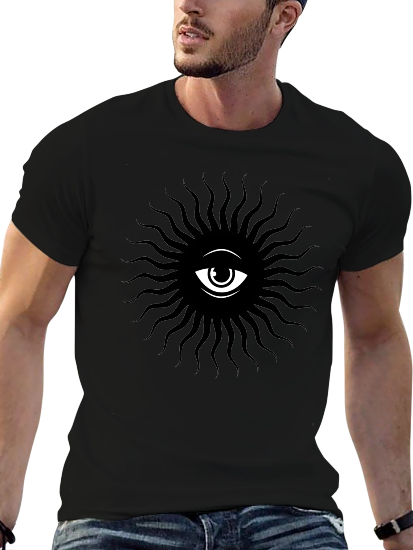 Eye Sunburst Graphic T-Shirt - Black