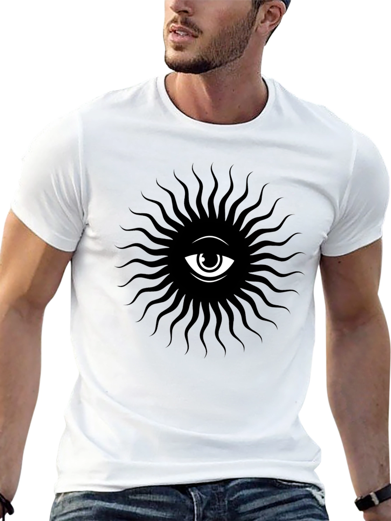 Eye Sunburst Graphic T-Shirt - Black