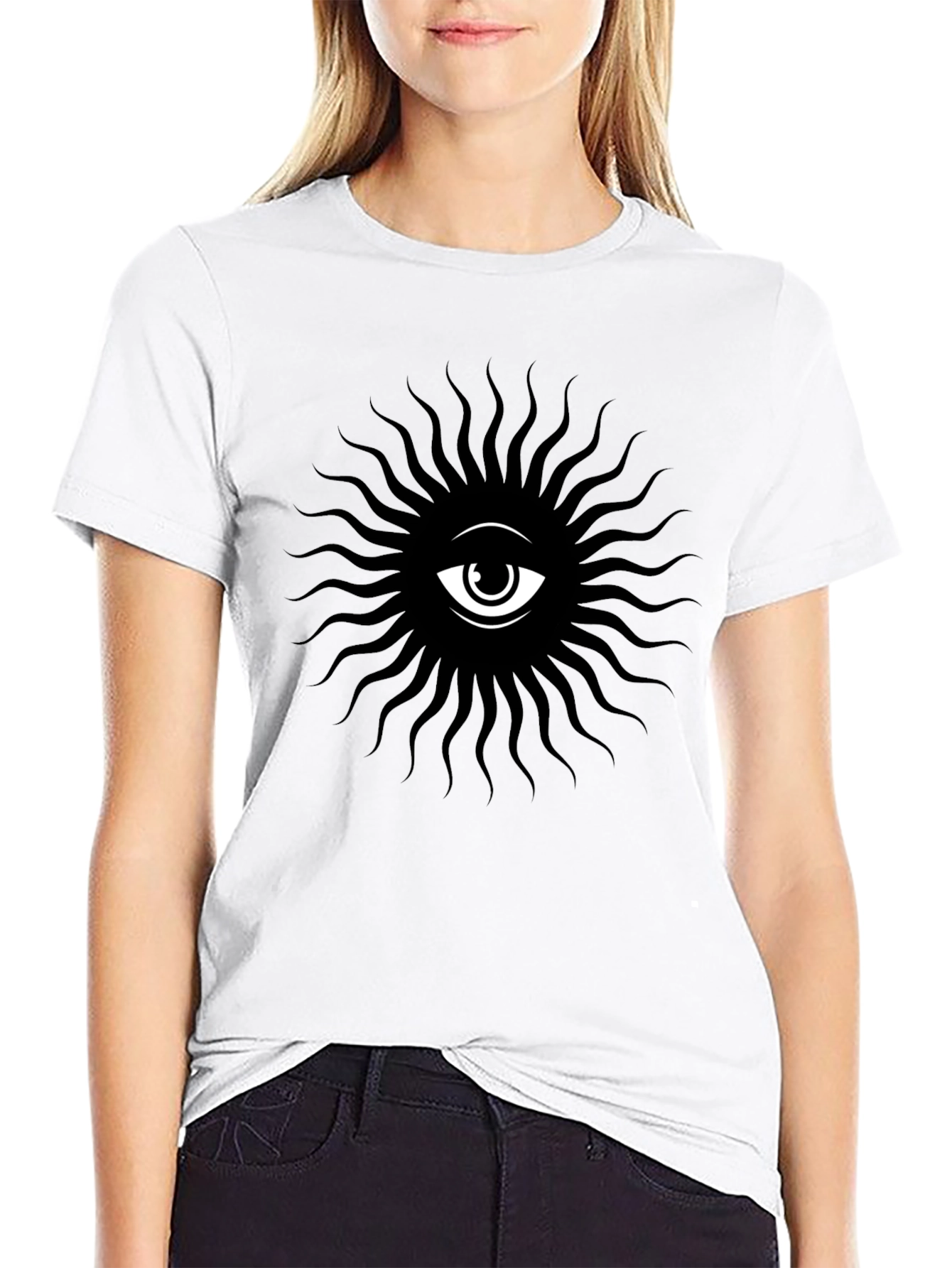 Eye Sunburst Graphic T-Shirt - Black