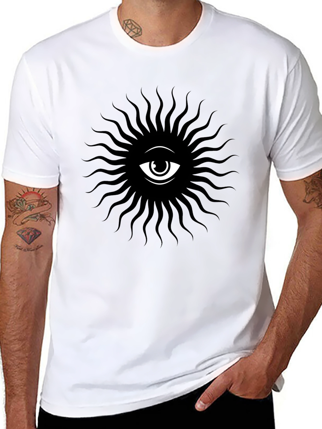 Eye Sunburst Graphic T-Shirt - Black