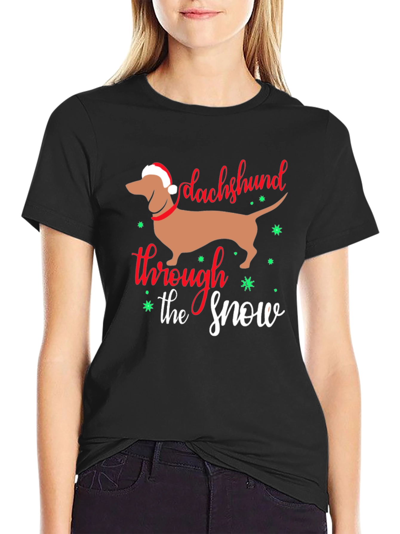 Dachshund Through the Snow Christmas T-Shirt