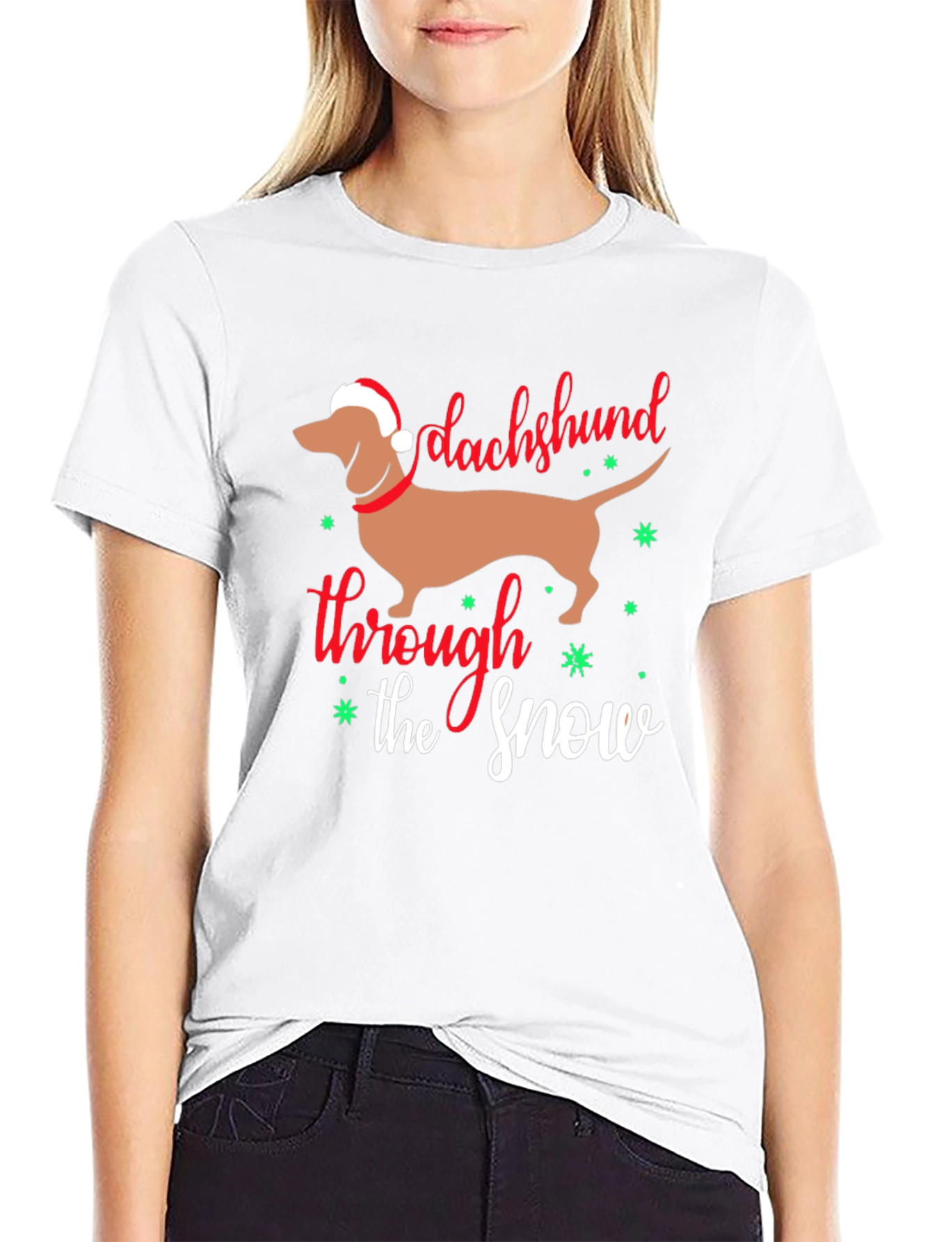 Dachshund Through the Snow Christmas T-Shirt