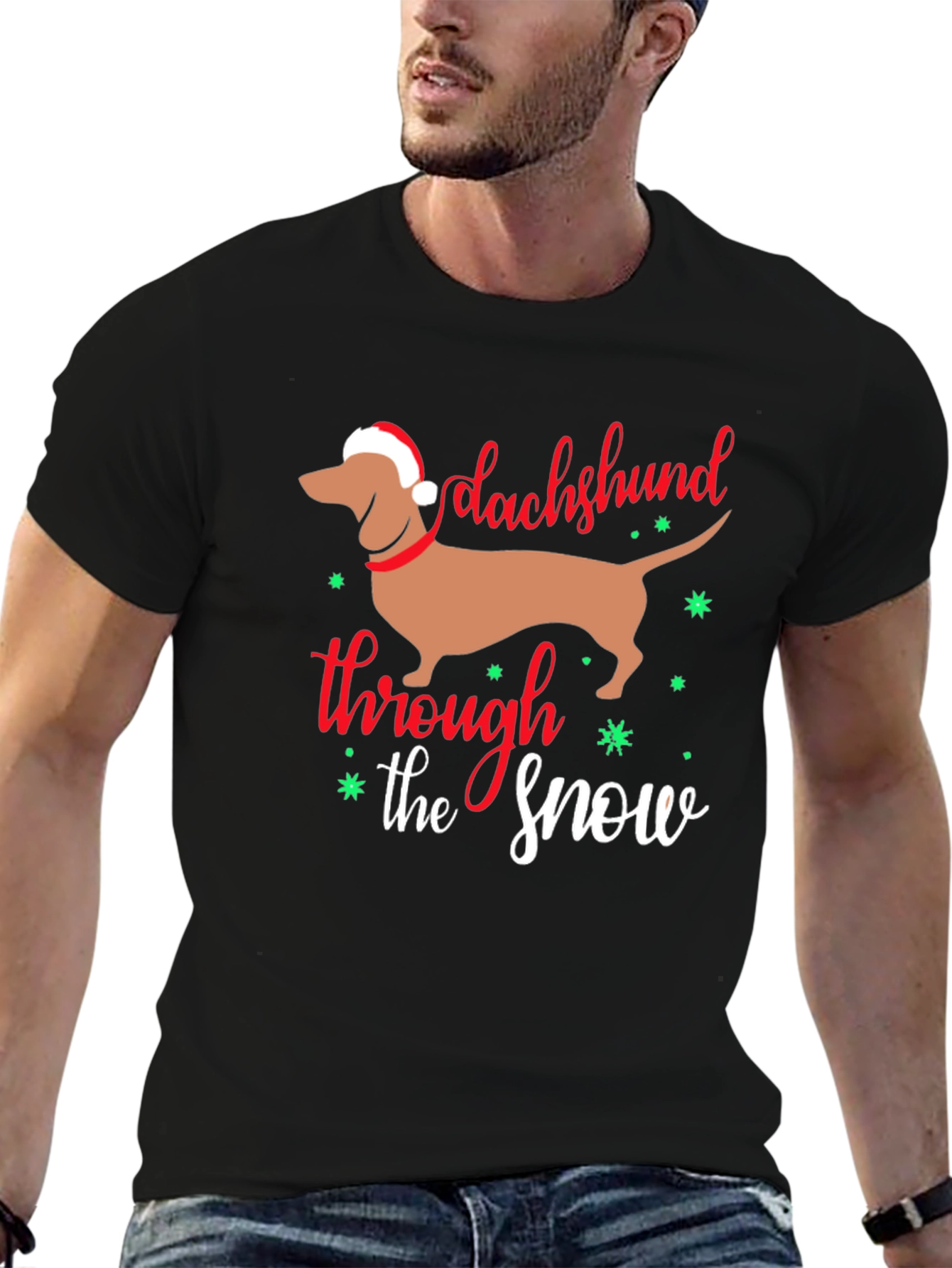 Dachshund Through the Snow Christmas T-Shirt