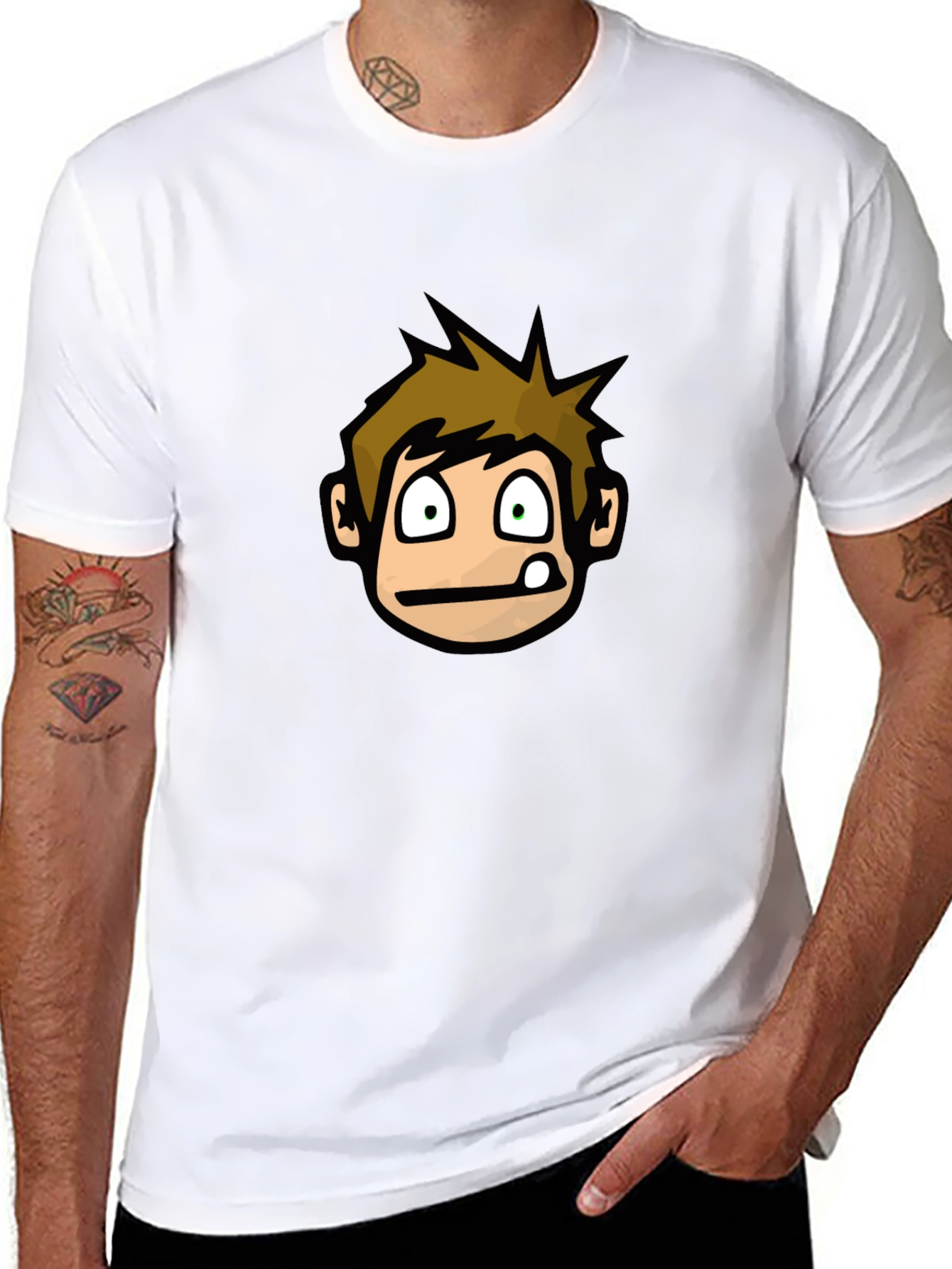 Cartoon Character Graphic Black T-Shirt