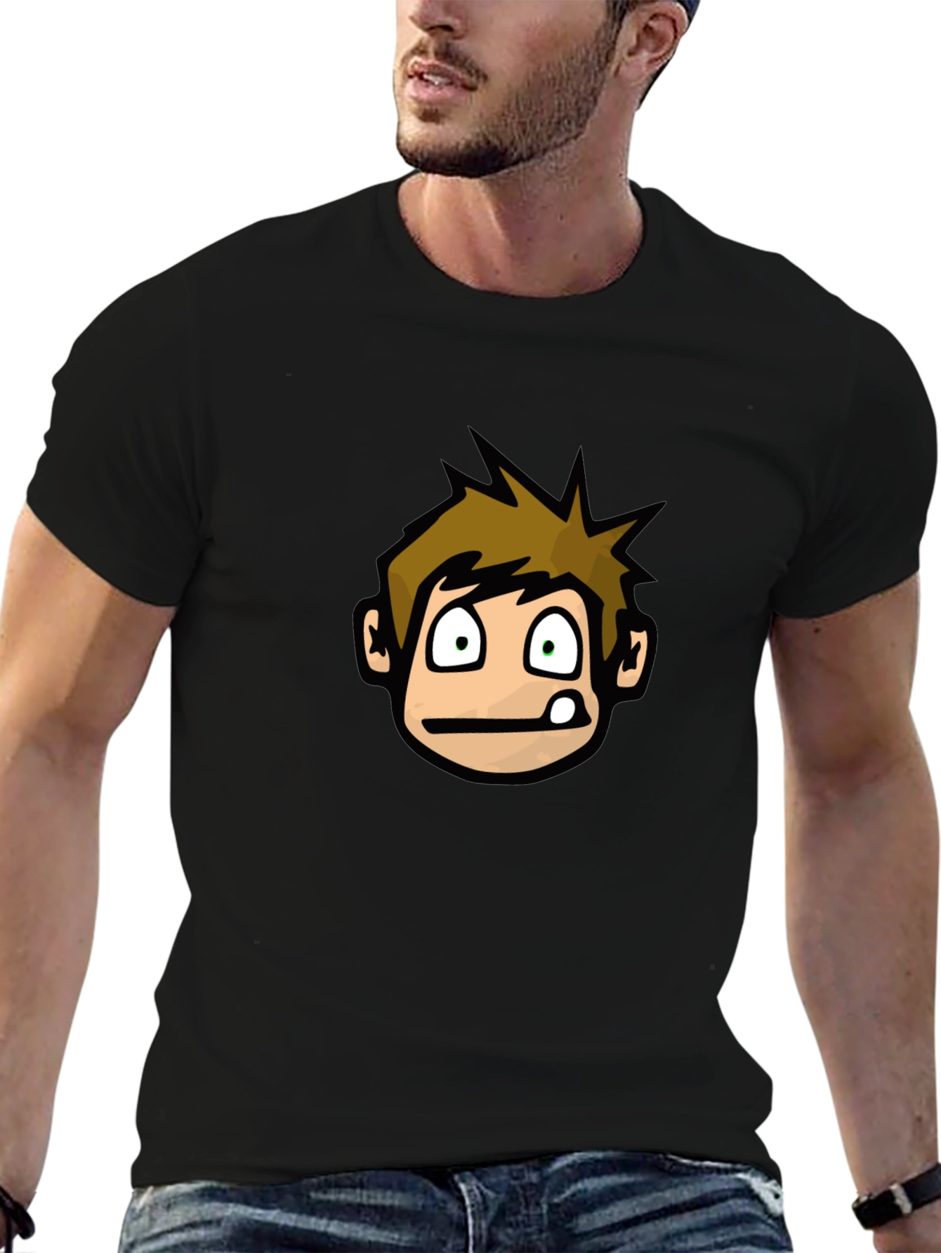 Cartoon Character Graphic Black T-Shirt