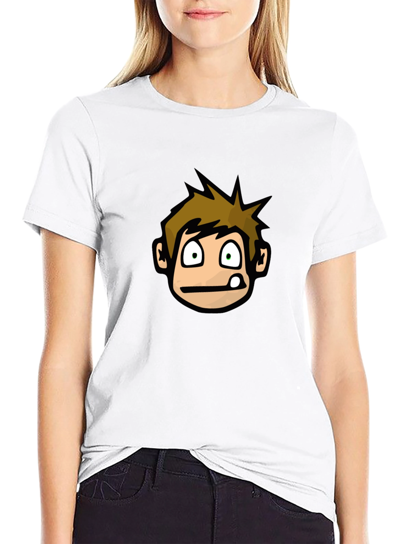 Cartoon Character Graphic Black T-Shirt