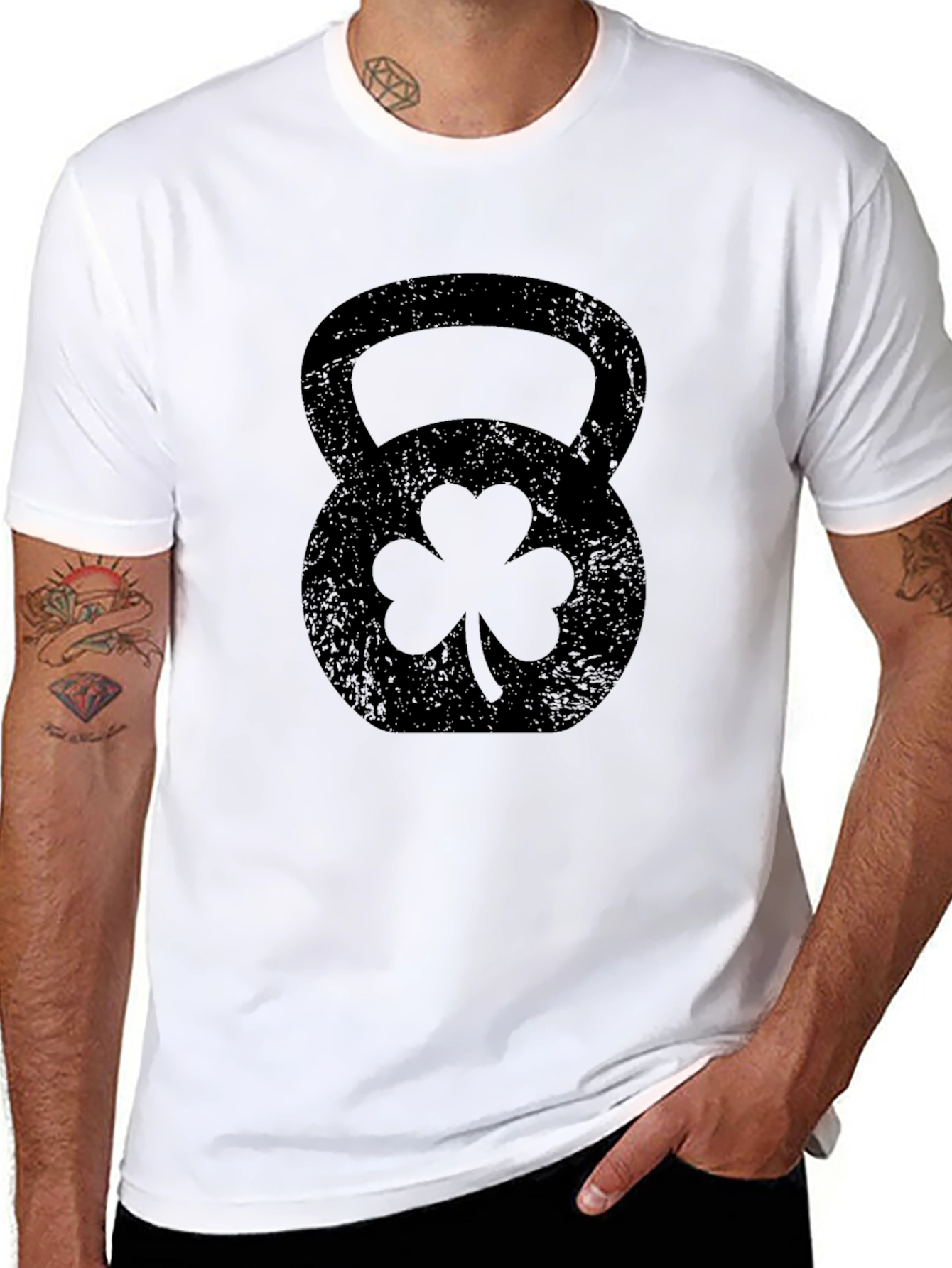 St. Patricks Day Kettlebell Black T-Shirt