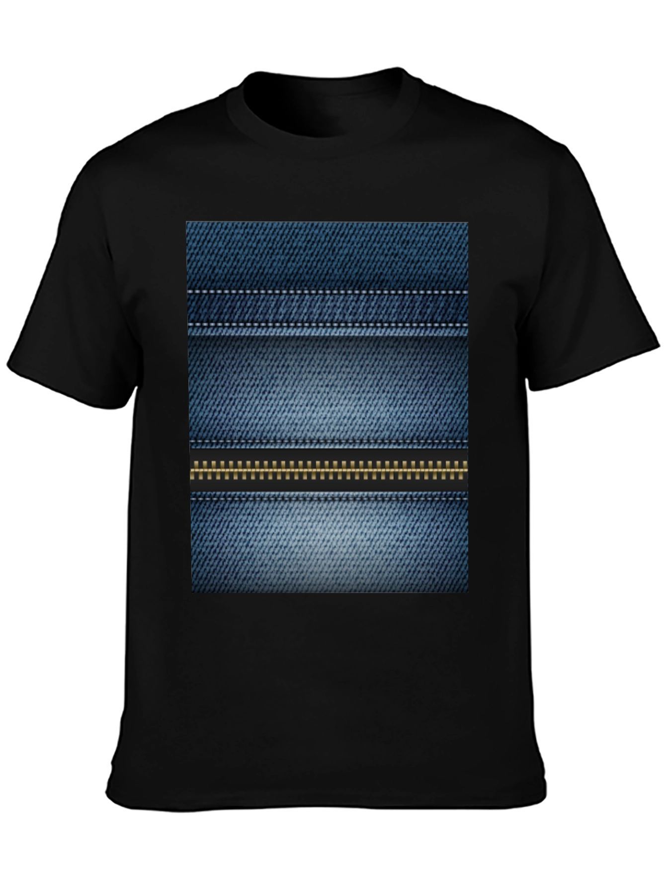 Denim Print Tee - Novelty Casual Shirt