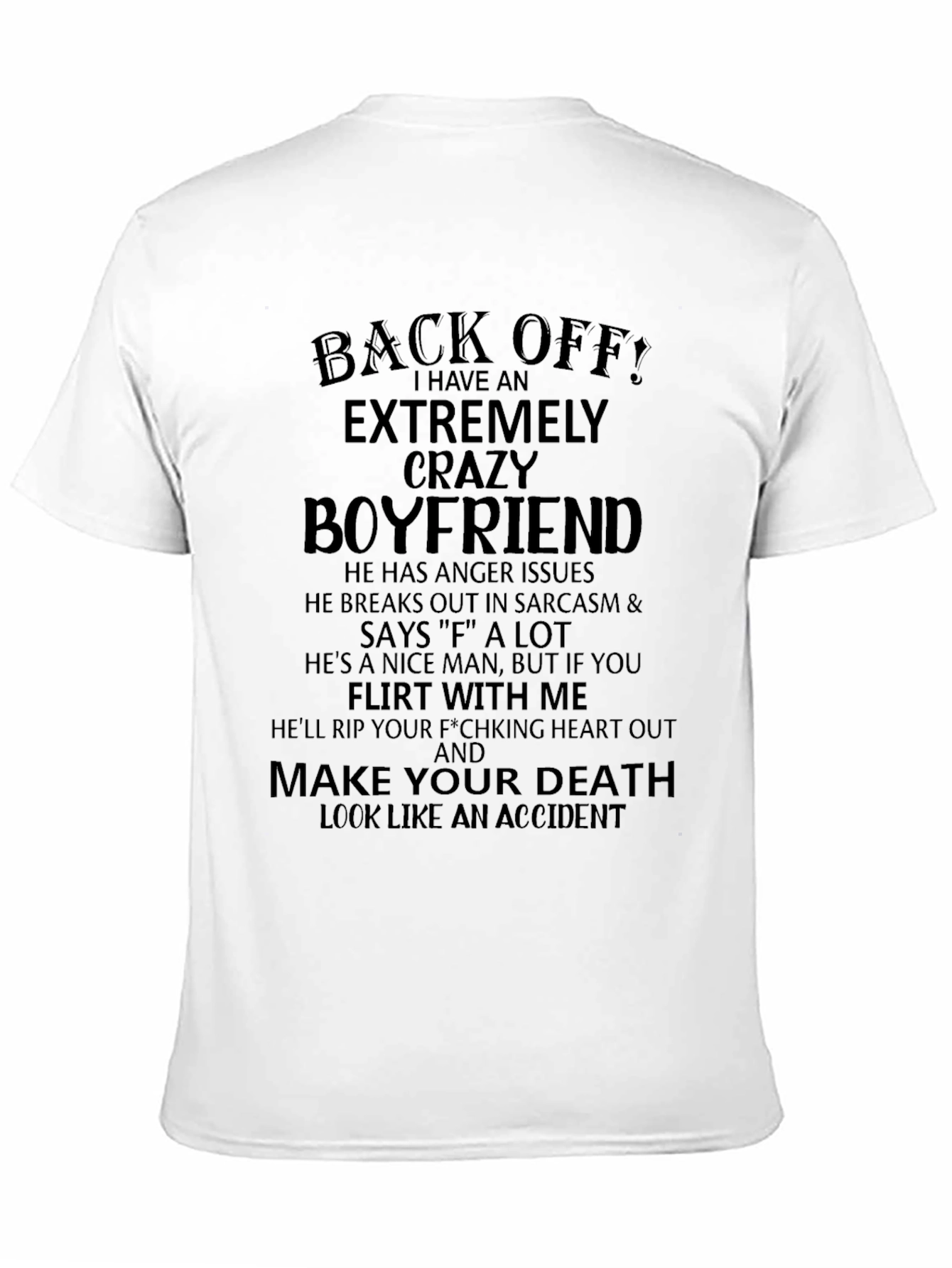 Back Off Crazy Boyfriend Graphic Tee