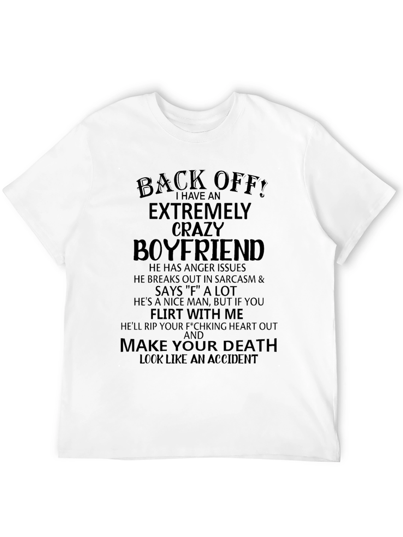Back Off Crazy Boyfriend Graphic Tee