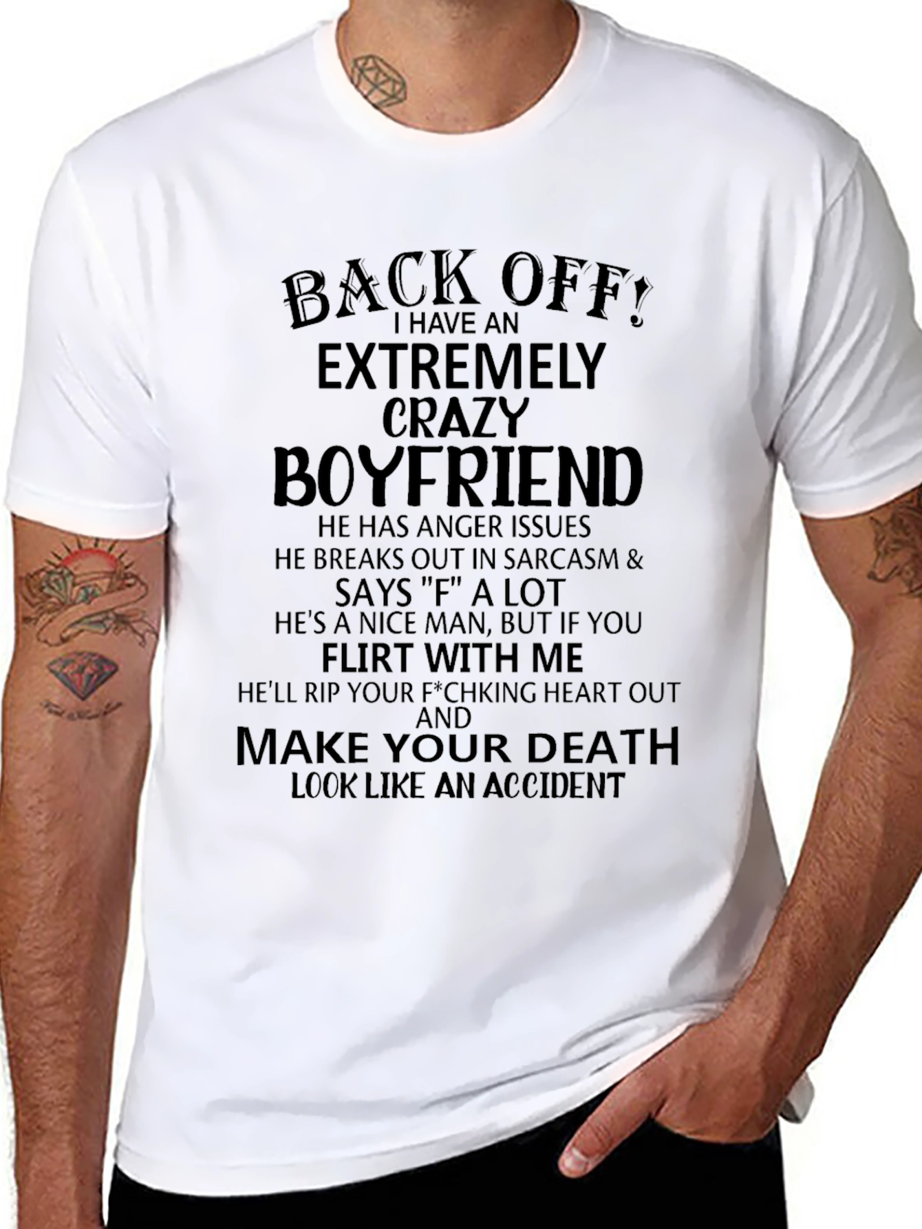 Back Off Crazy Boyfriend Graphic Tee