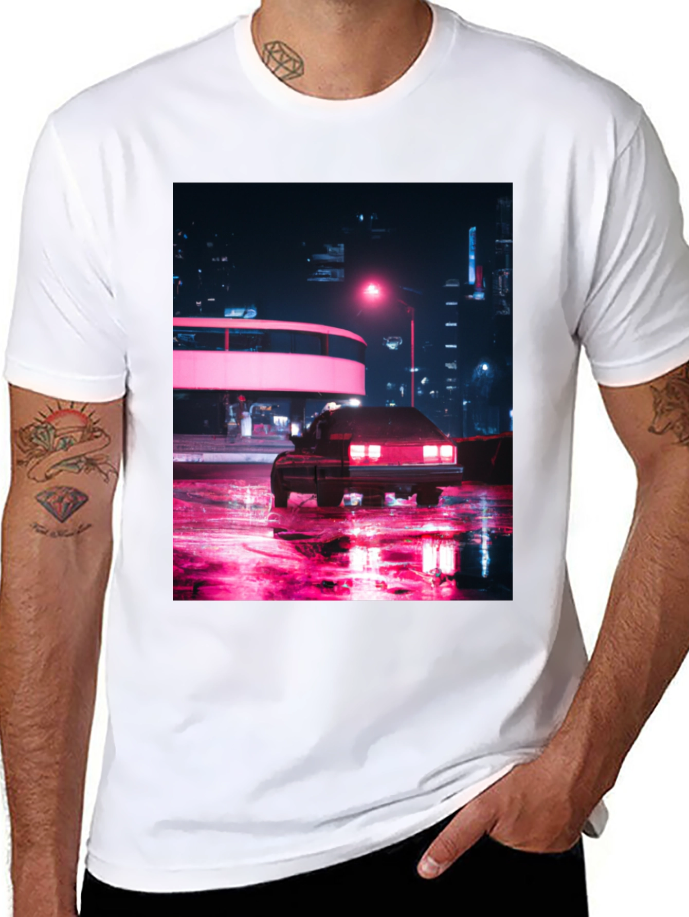 Neon City Car T-Shirt