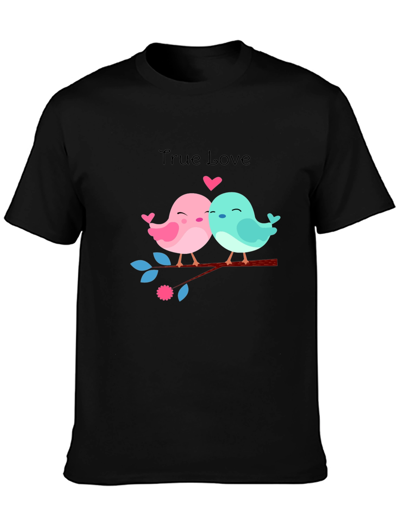True Love Birds Graphic Tee - Black