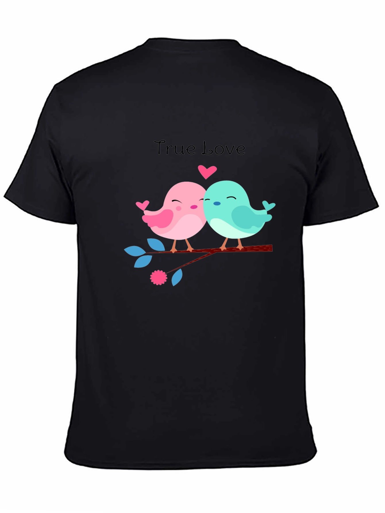 True Love Birds Graphic Tee - Black