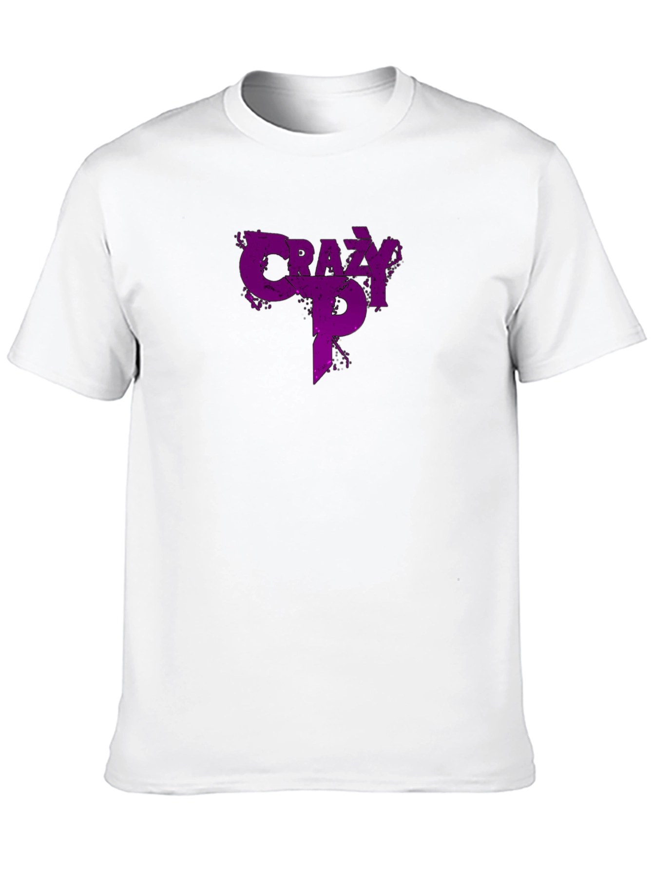 Crazy P Graphic T-Shirt - Purple Design on Black