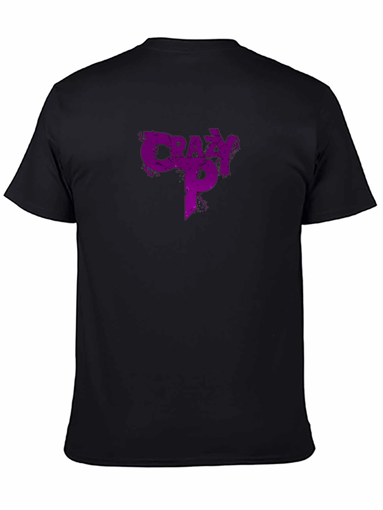 Crazy P Graphic T-Shirt - Purple Design on Black