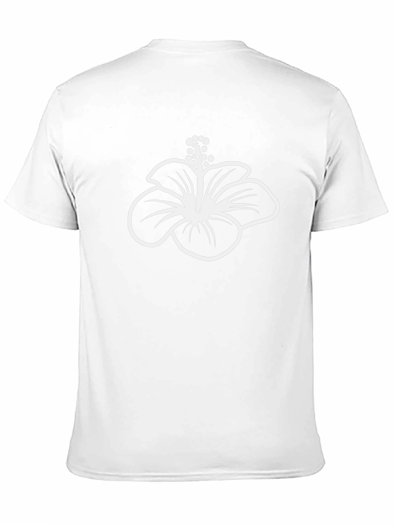 Black T-Shirt with Hibiscus Flower Graphic