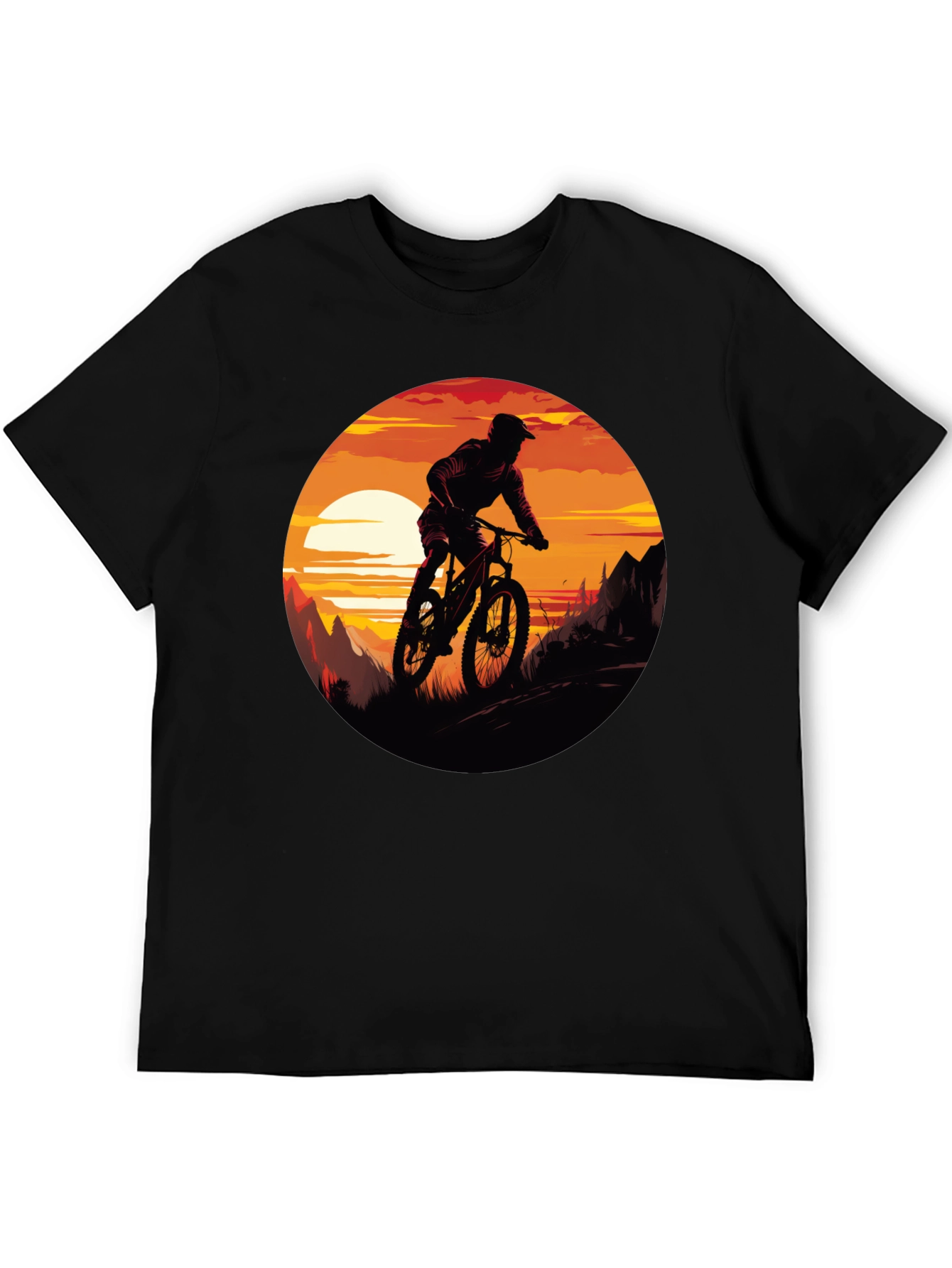 Mountain Bike Sunset Graphic Tee - Adventure Ready