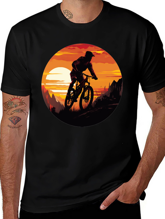Mountain Bike Sunset Graphic Tee - Adventure Ready